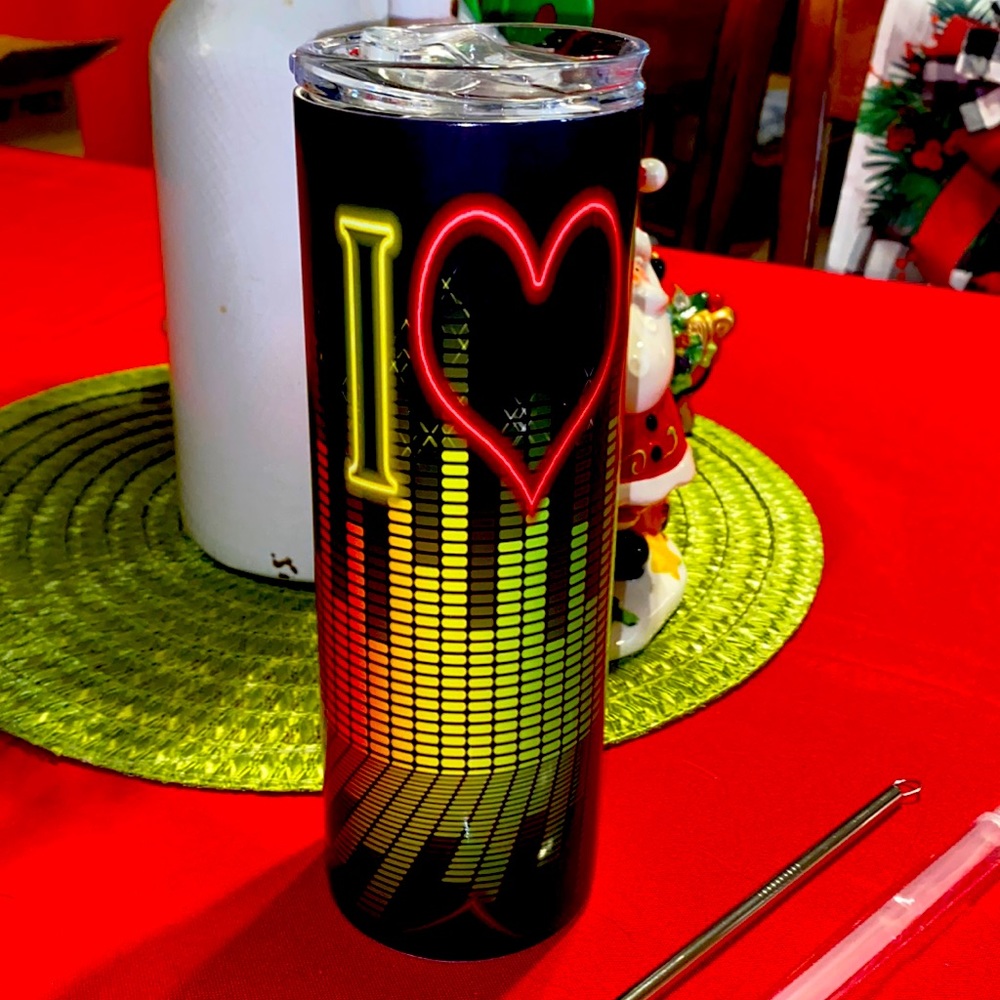 20 oz. Insulated Tumbler “I ❤️ 80’s” Theme